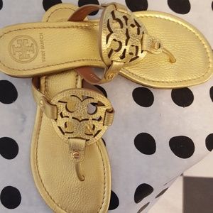 Tory Burch gold sandals